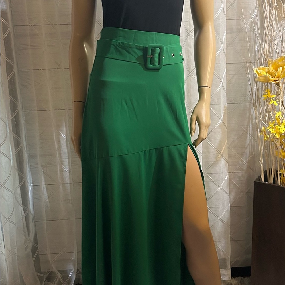 long skirt with leg opening